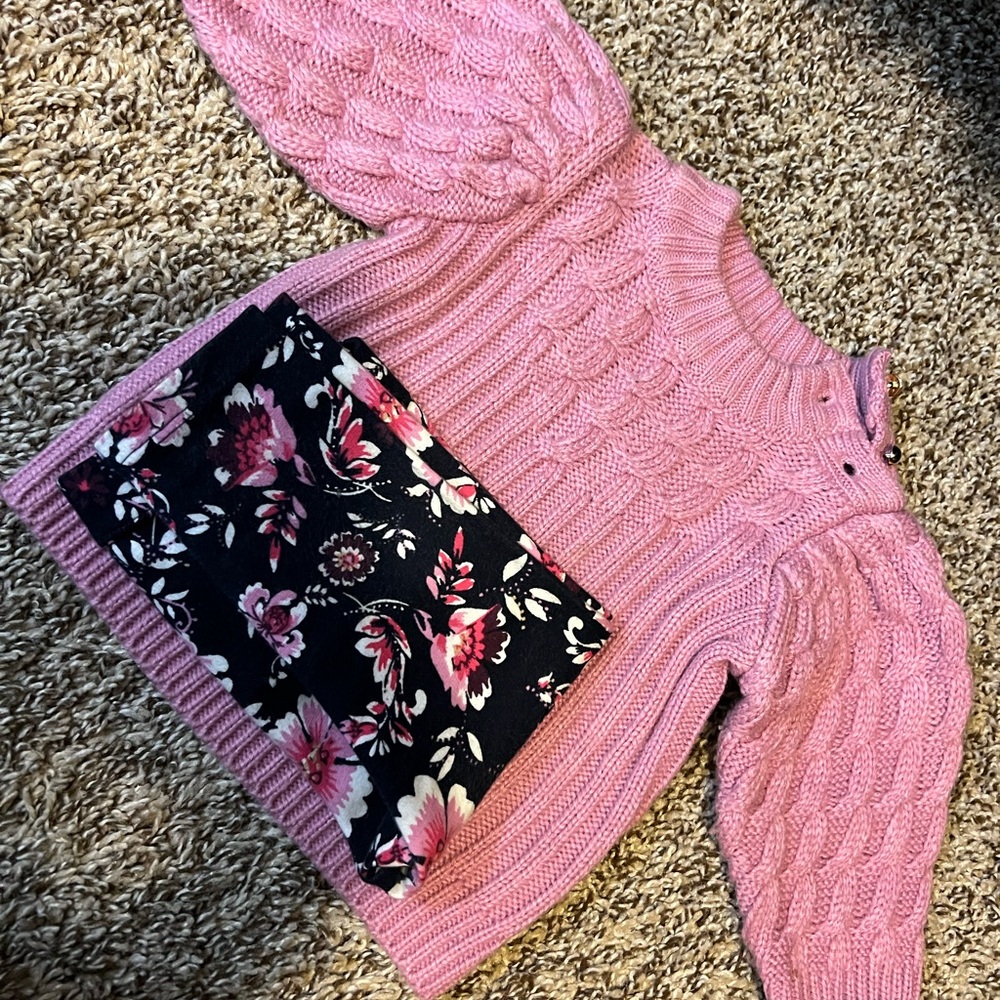 Like New Janie and Jack Baby Girl Sweater Dress with Pants